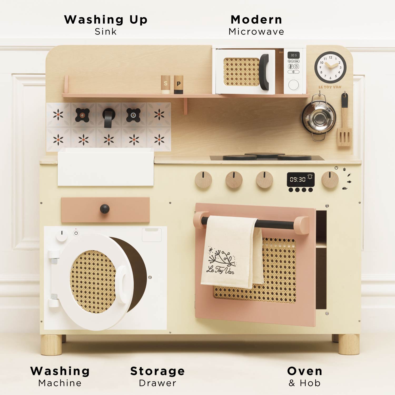 Rattan Family Wooden Play Kitchen