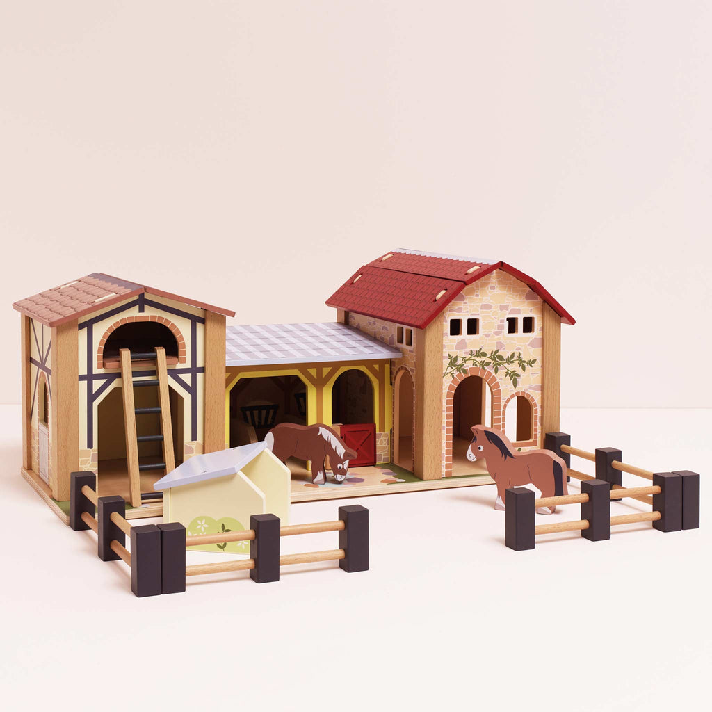 Wooden Farmyard Stables Playset