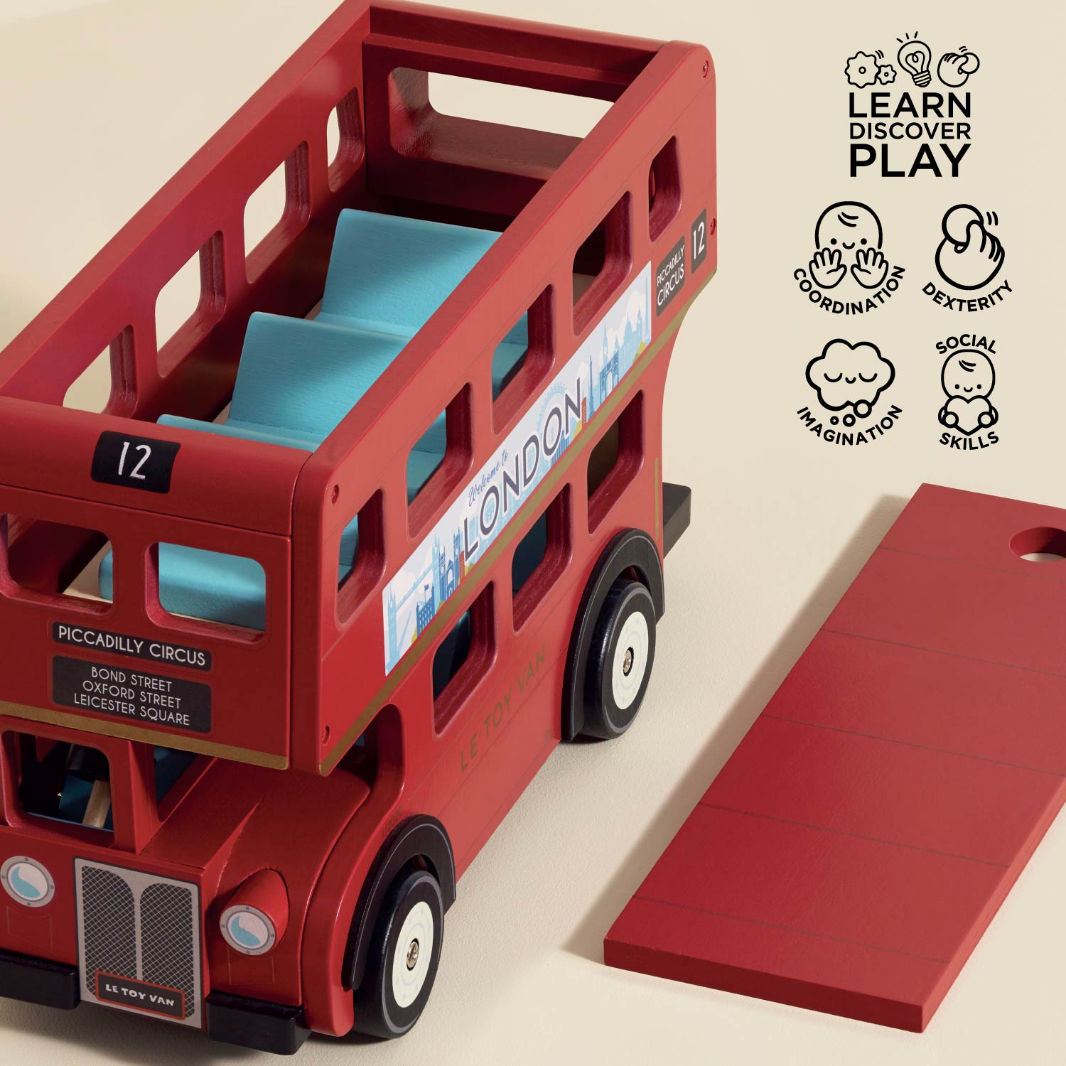 Wooden London Bus Toy