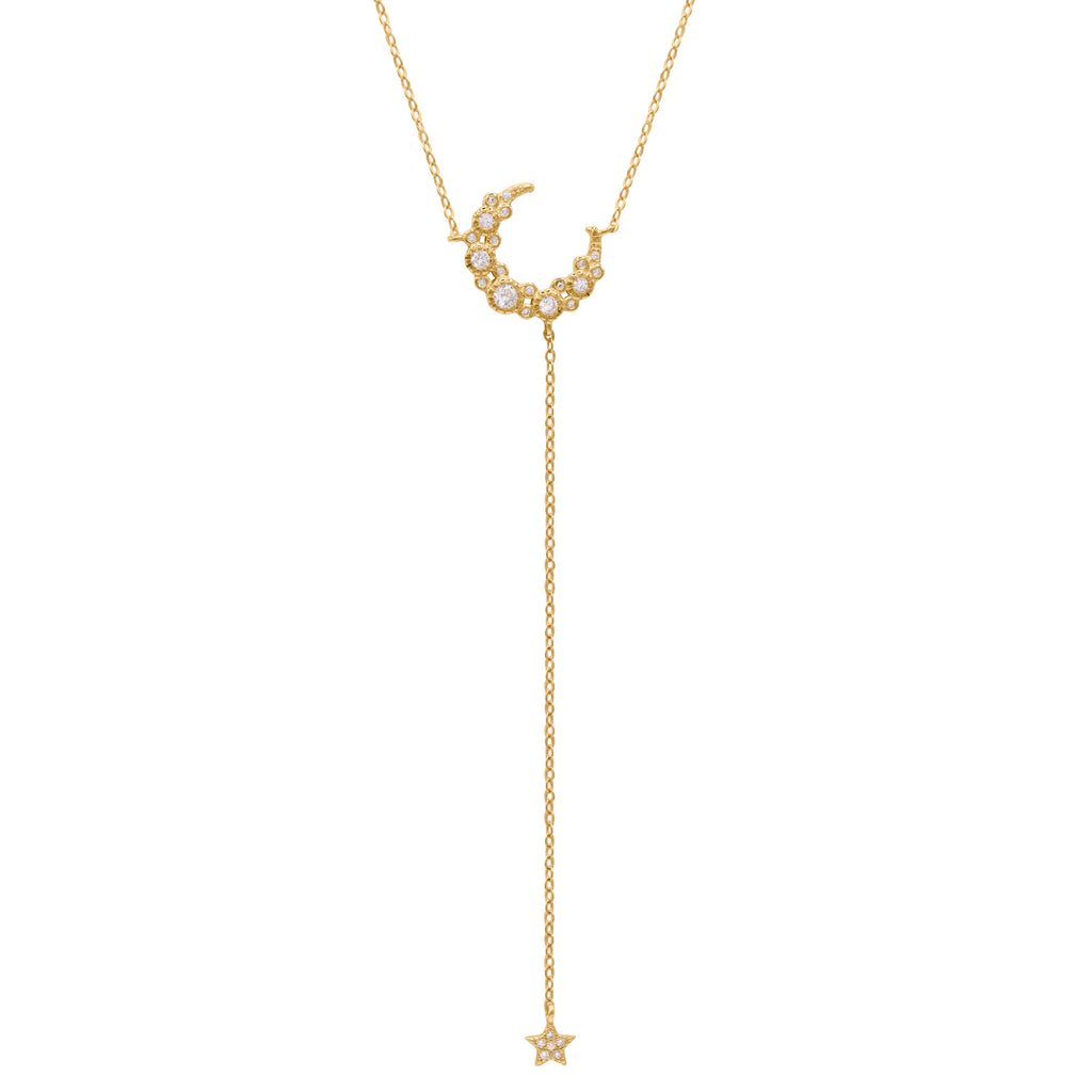 Tabitha Moon Drop Necklace | 18K Gold Plated