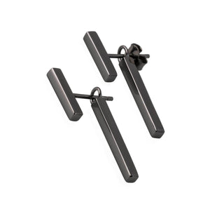 softly lit rose gold t-bar earrings resting on a velvety surface, a comforting minimalist gift
