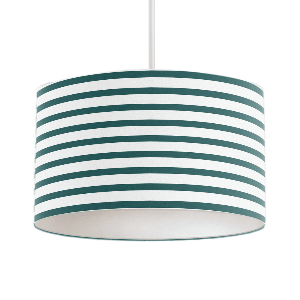 Teal and White Geometric Striped Lampshade, Ceiling or Table Lamp Shade