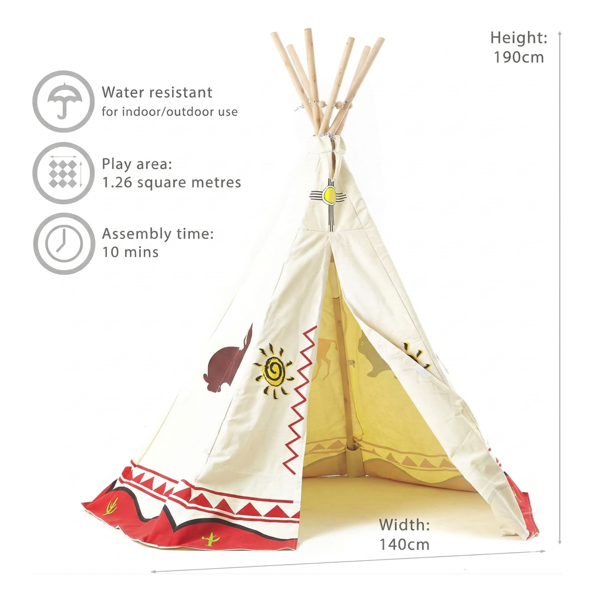 Animal Print Teepee Play Tent
