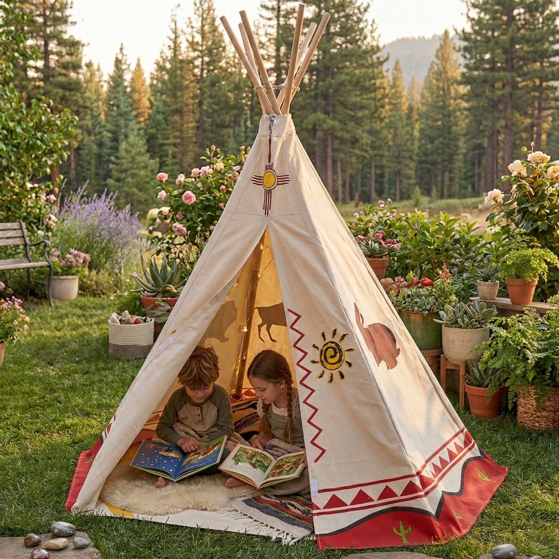 Animal Print Teepee Play Tent