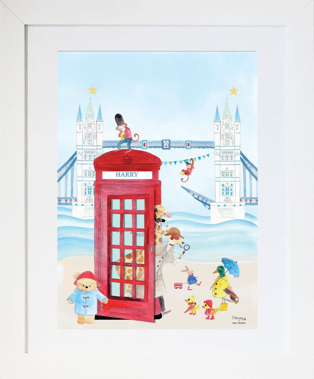 The telephone cabin of The London Bridge for boys personalised