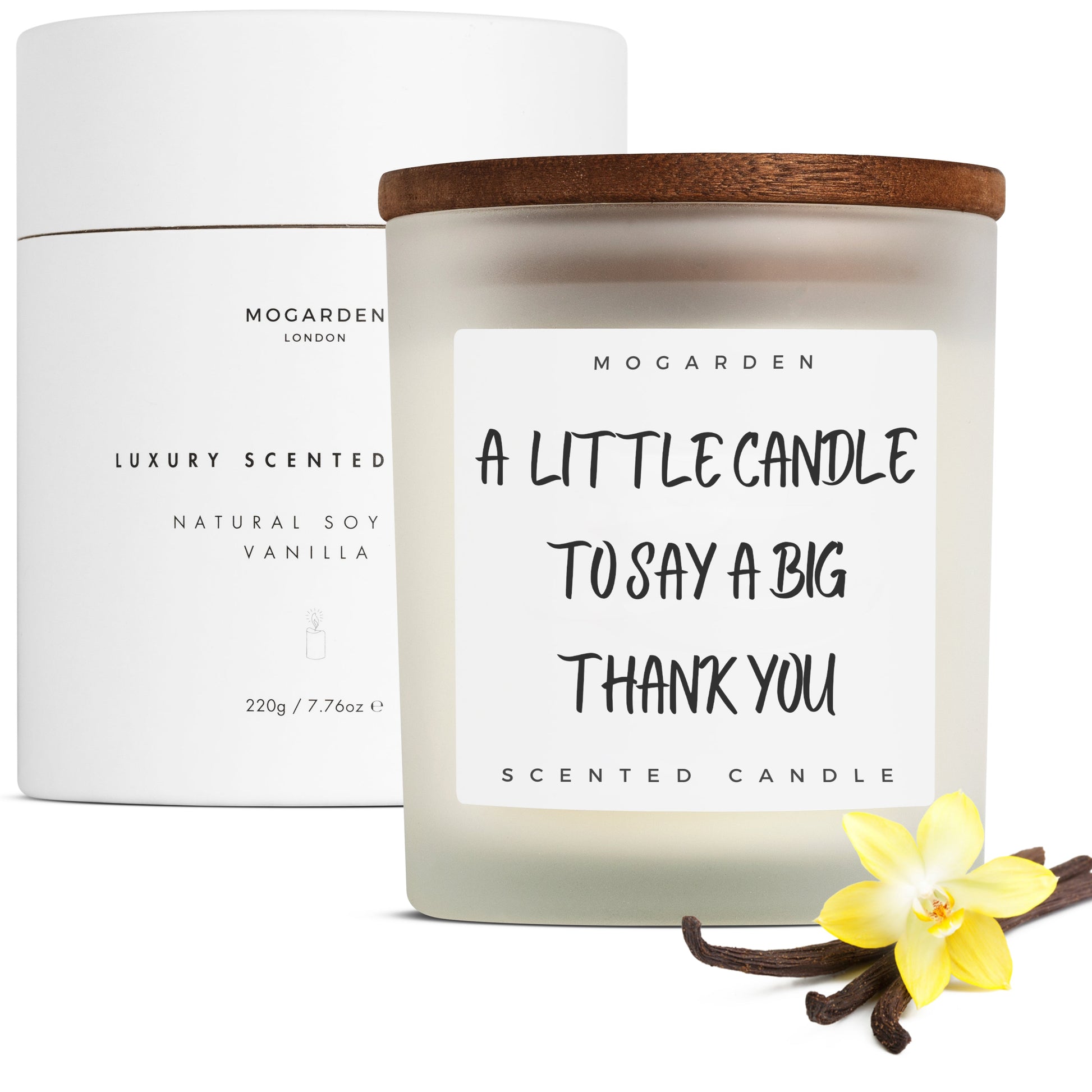 Thank You Candle Gift, Thank You Gifts, Appreciation Gifts, Luxury Vanilla Scented Candle Natural Soy 220g