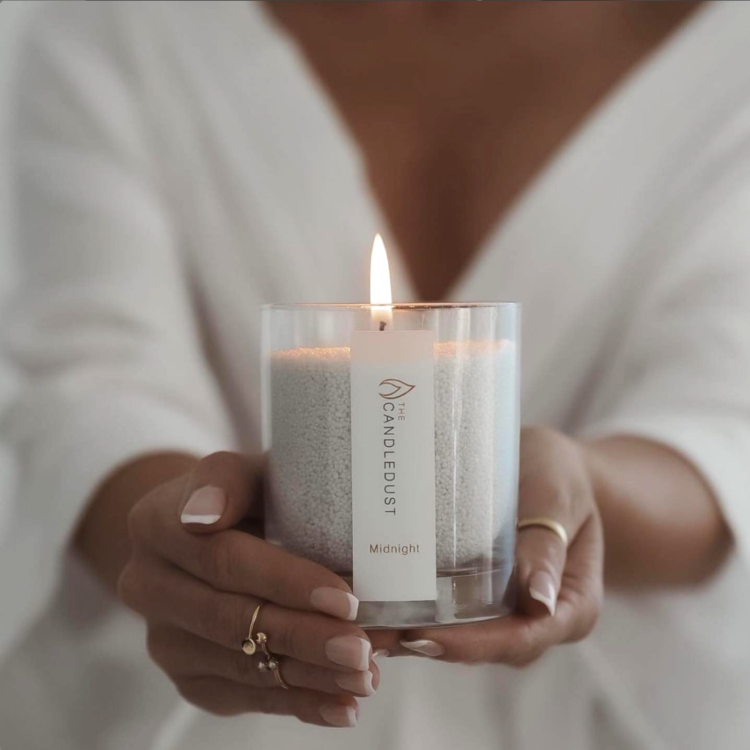 Elegant Candledust Candle – Rose Gold Lid, Vegan & Scented by Candledust at www.brixbailey.com