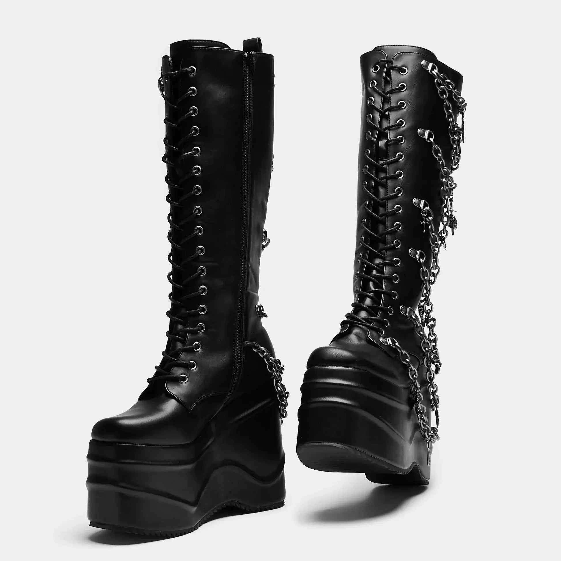 The Amygdala Platform Boots with Chains and Charms