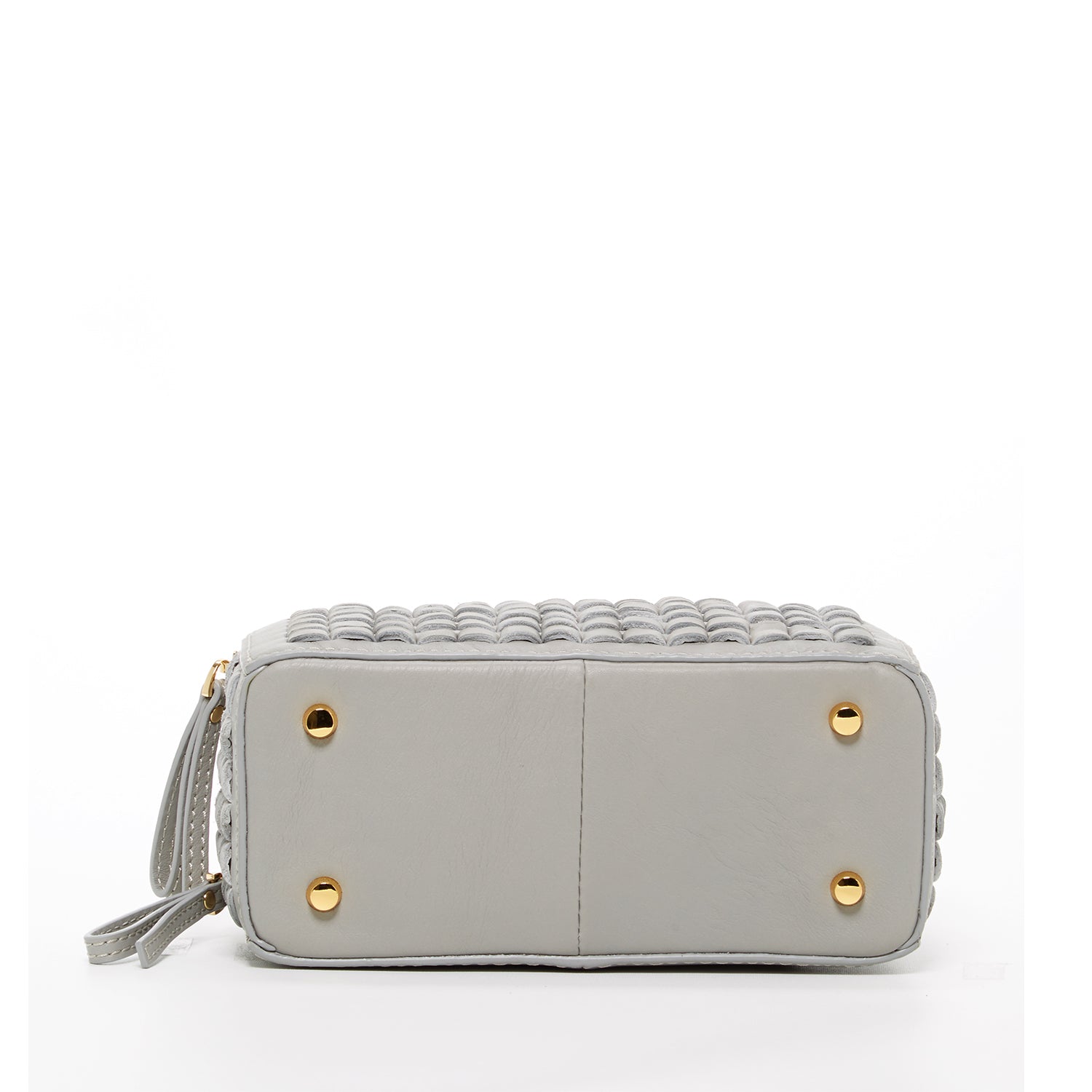 Light Gray Weave Leather Crossbody Purse