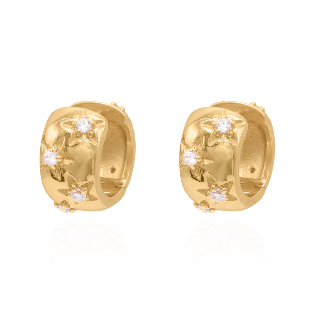 Thea Chunky Star Huggie Earrings | 18K Gold Plated