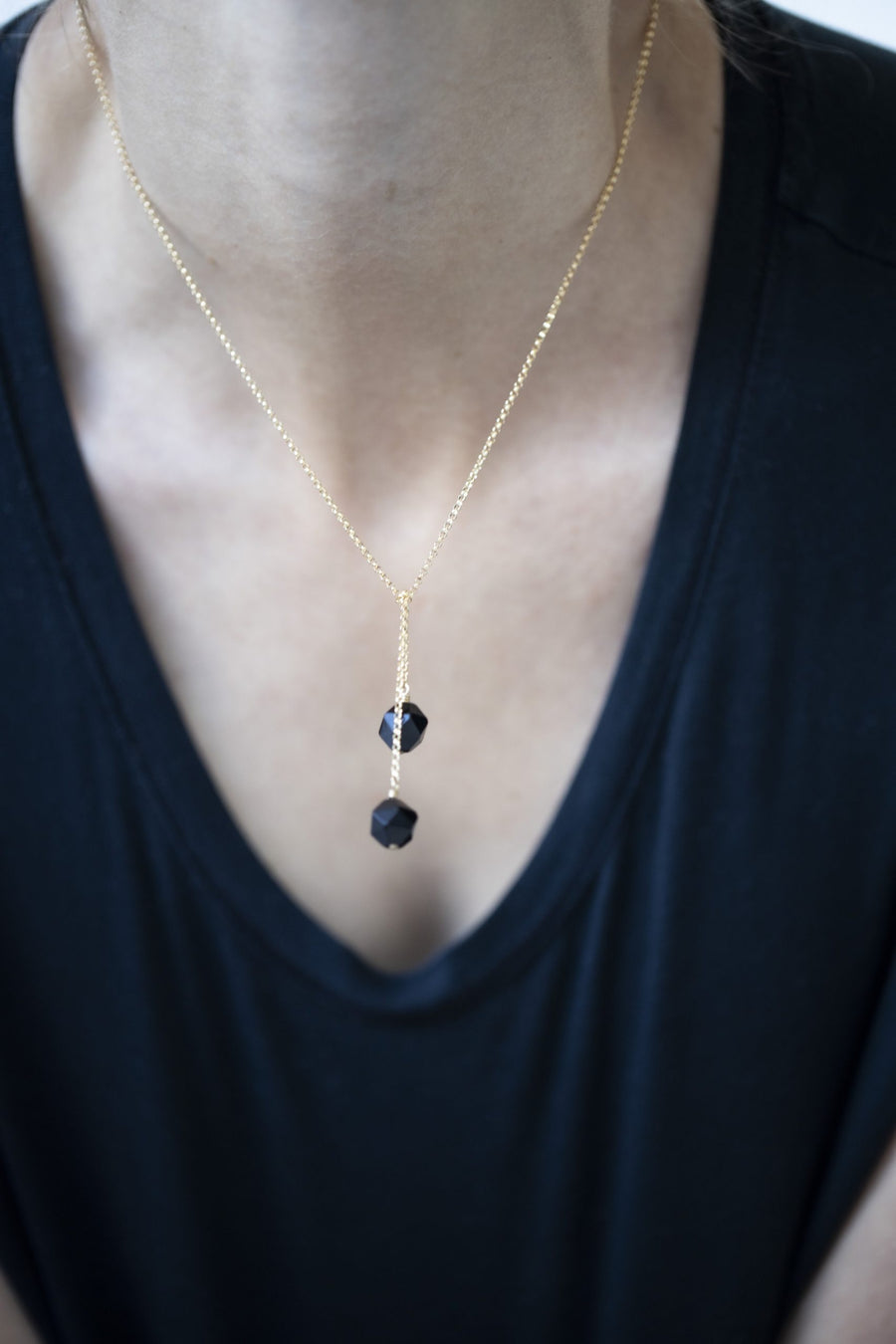 Delicate Onyx Necklace – Silver or Gold, Versatile & Empowering by New Vintage by Kriss at brixbailey.com