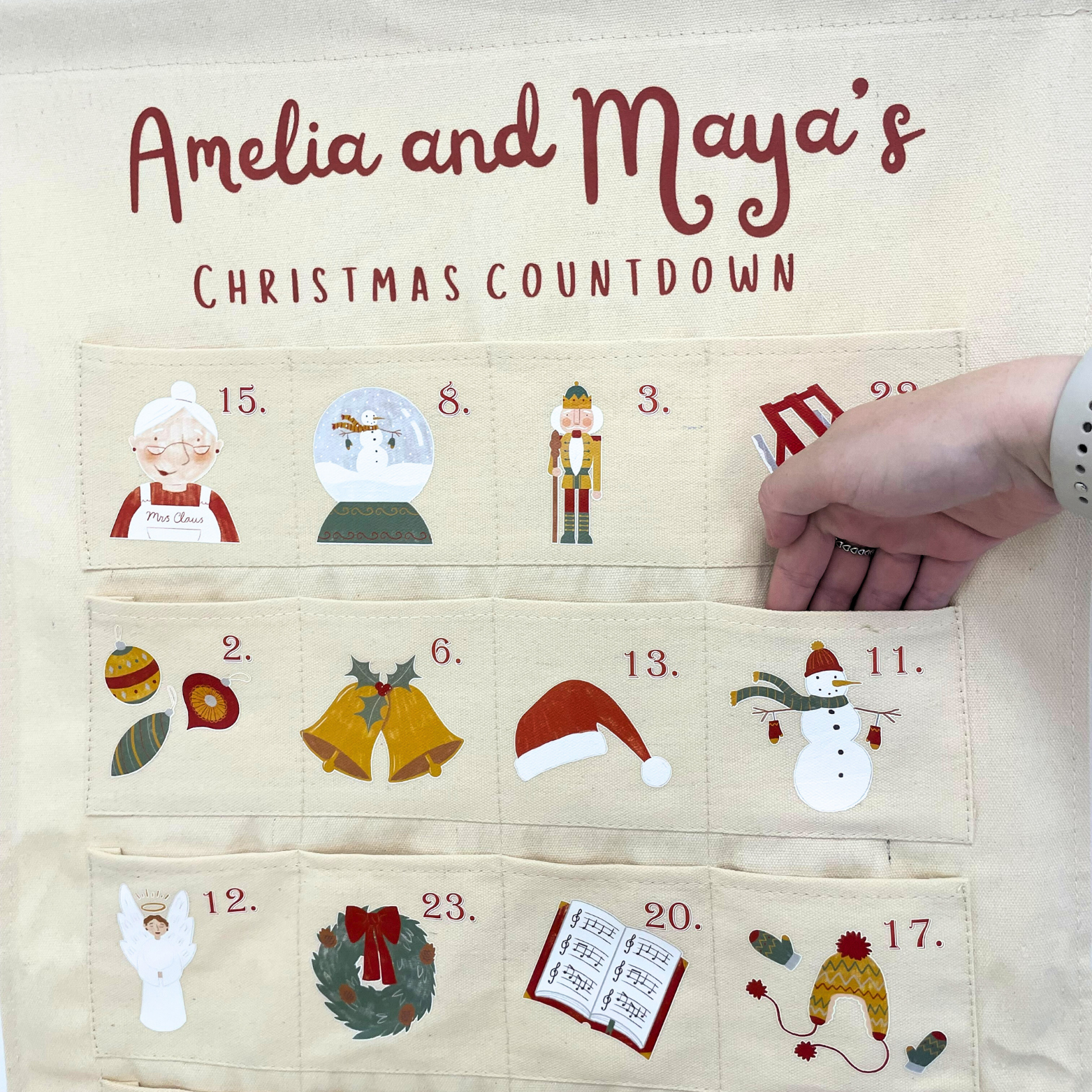 Personalised Fabric Christmas Advent Calendar