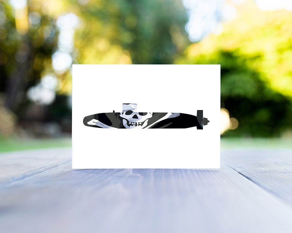 Jolly Roger Greeting Card with Red Envelope
