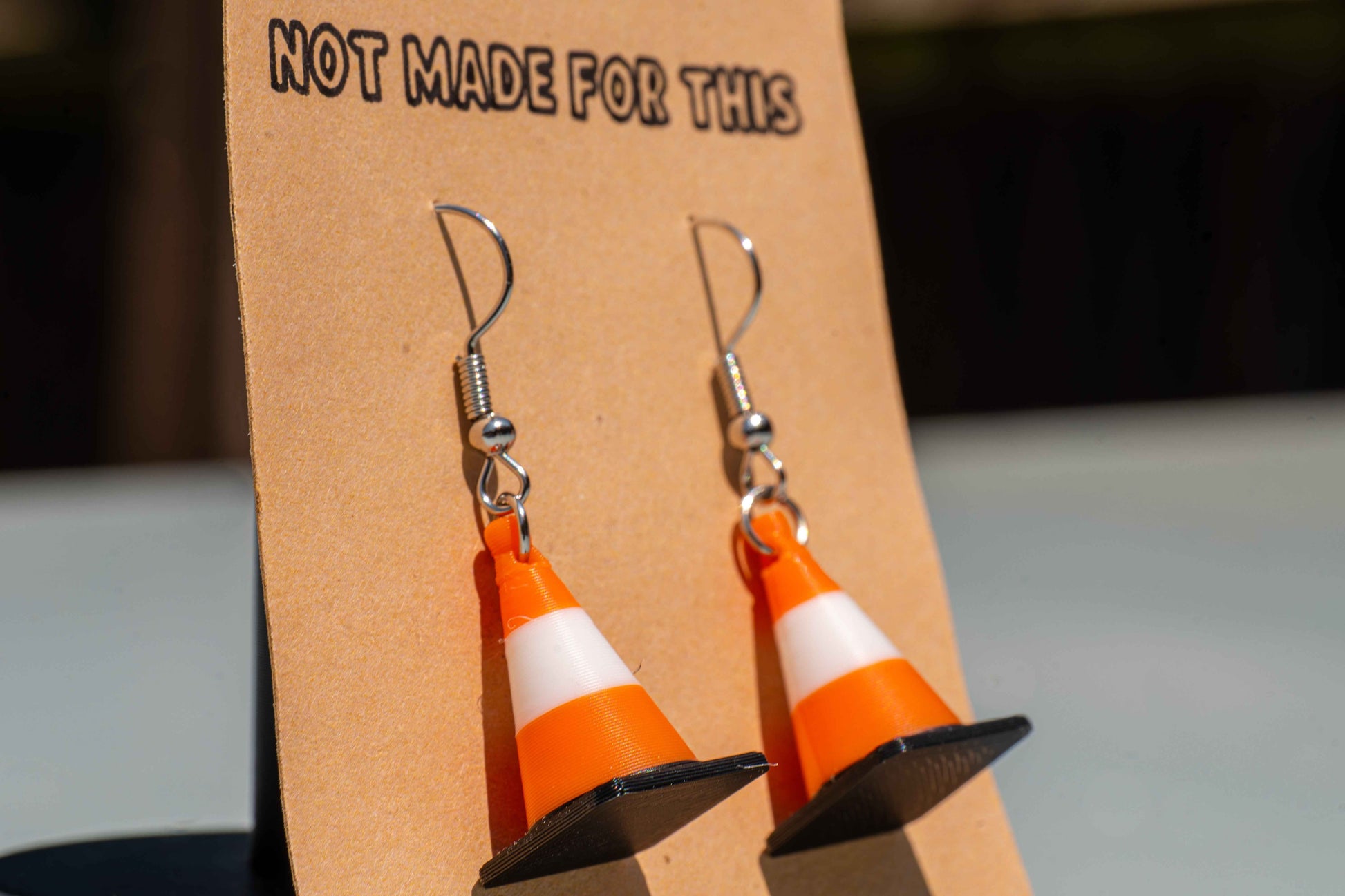 Traffic Cone Dangling Earrings