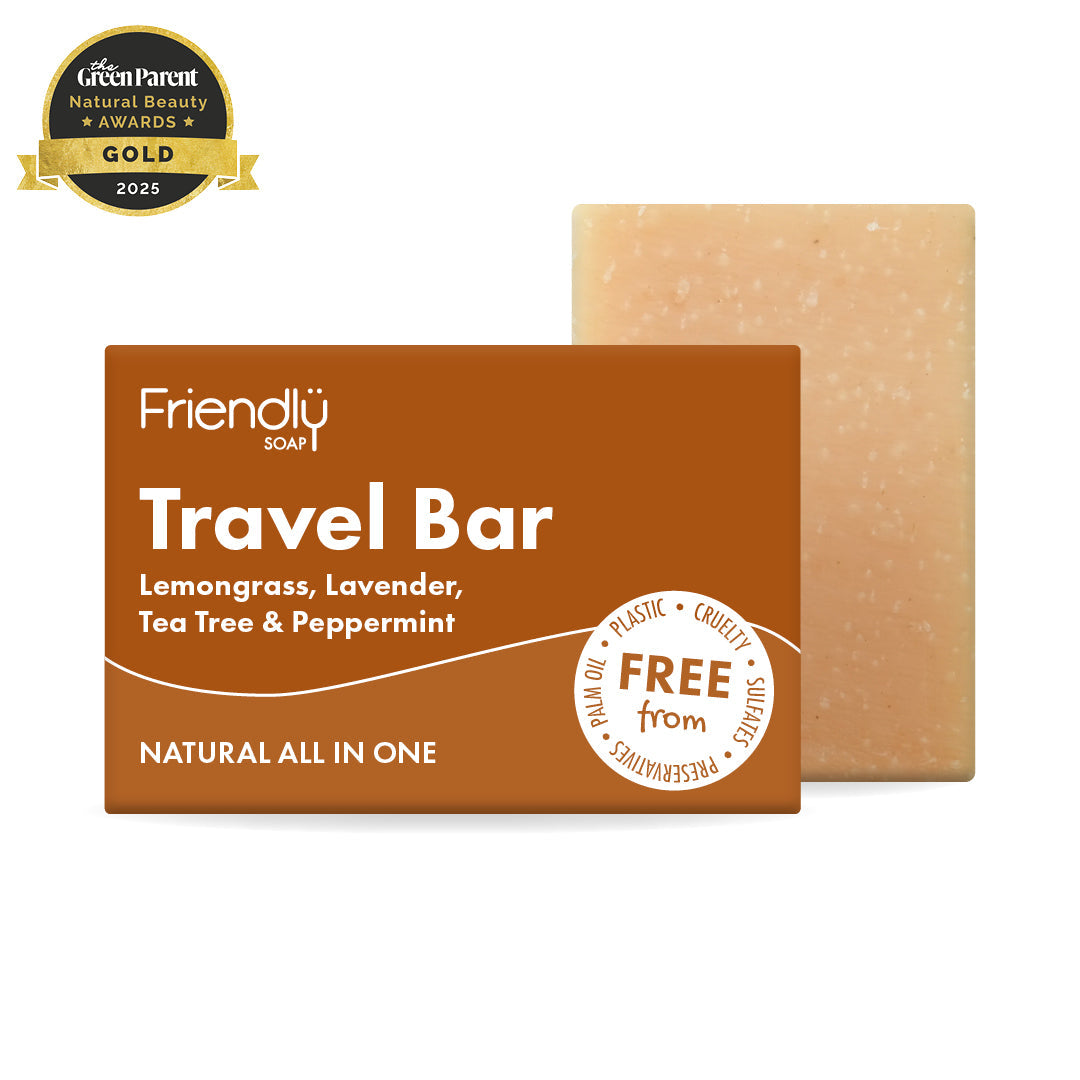 Travel Soap Bar with Lemongrass, Lavender, Tea Tree and Peppermint