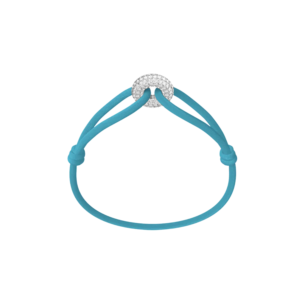 Silver Soho Pavé Cord Bracelet