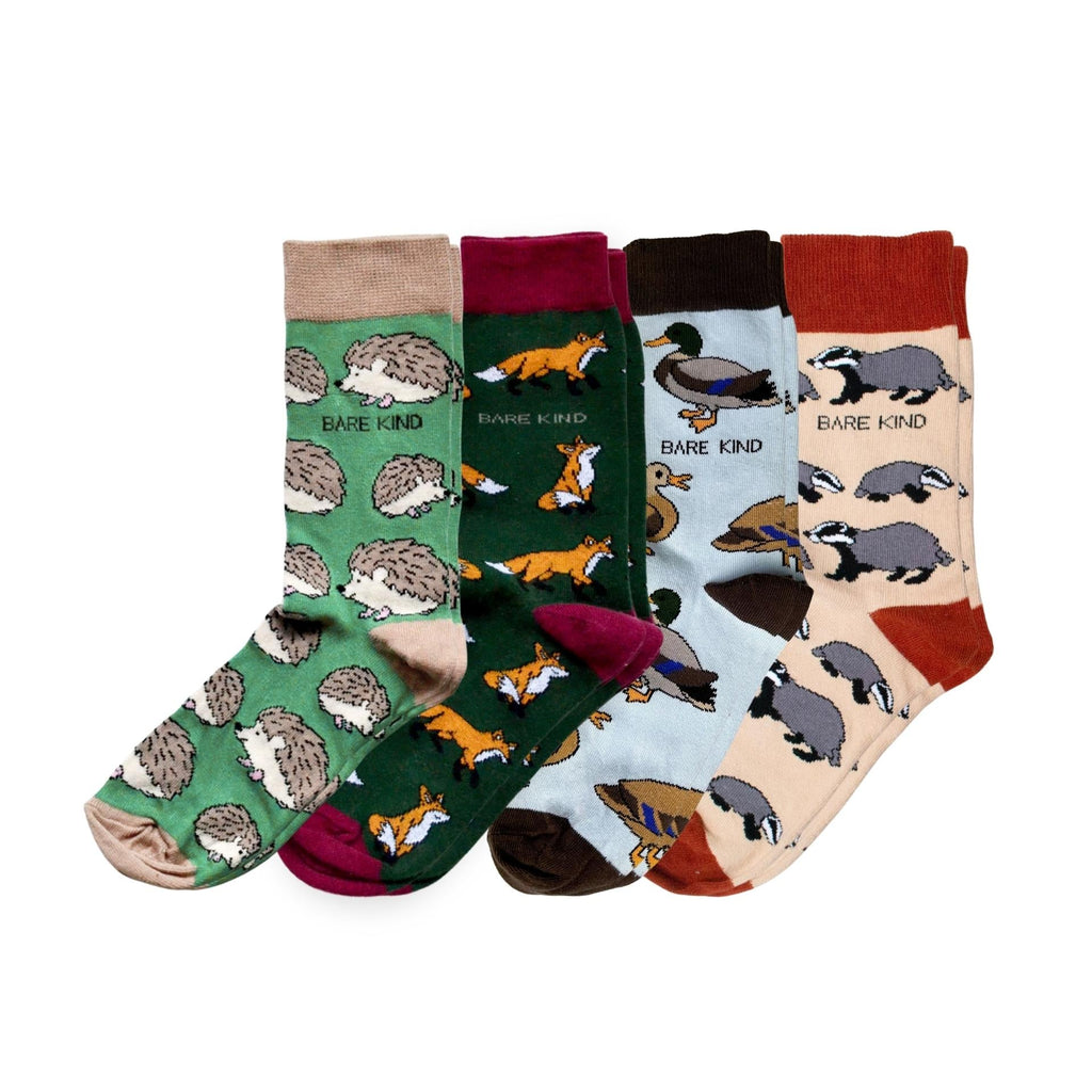 UK Wildlife Bundle of 4 Bamboo Sock Set