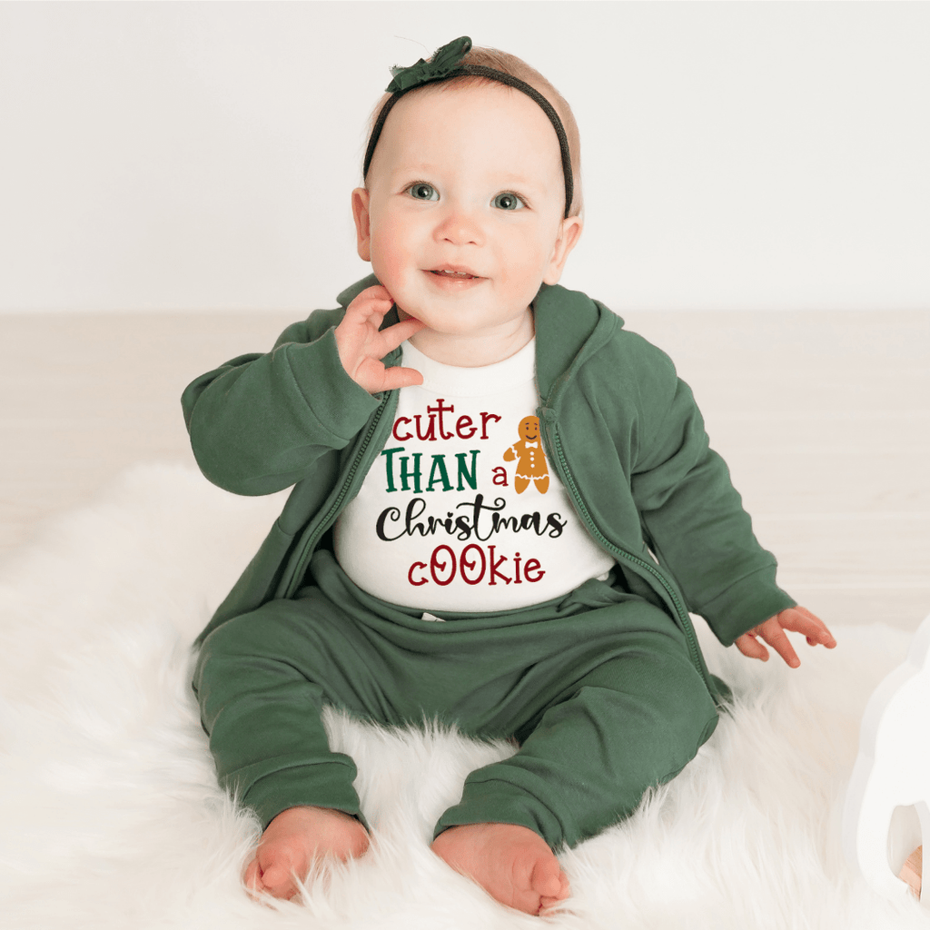 Long Sleeve Christmas Cookie Graphic Bodysuit for Baby