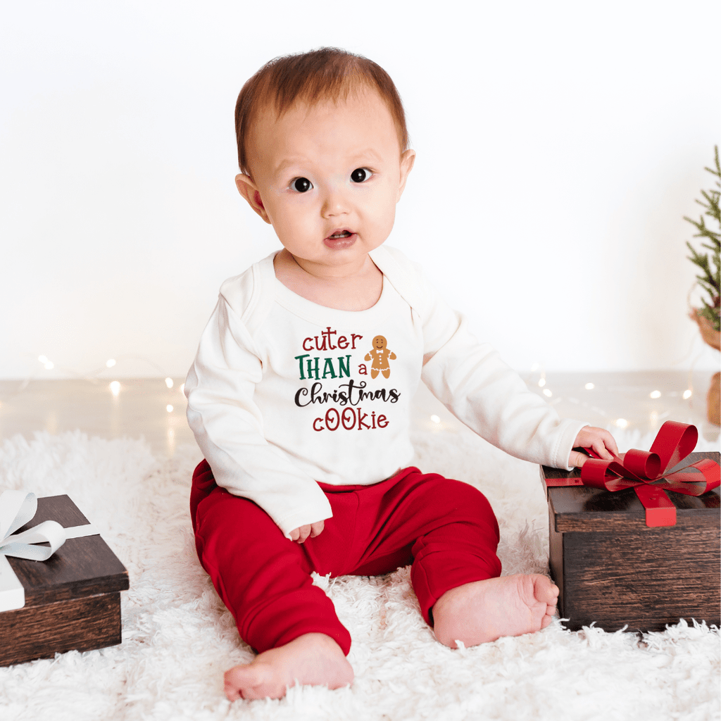 Long Sleeve Christmas Cookie Graphic Bodysuit for Baby