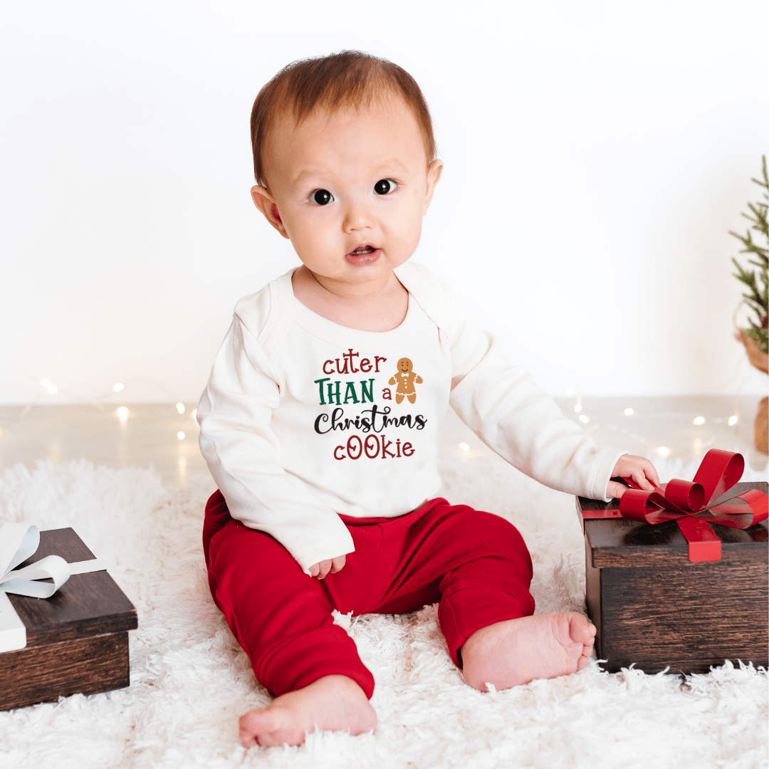 Long Sleeve Christmas Cookie Graphic Bodysuit for Baby