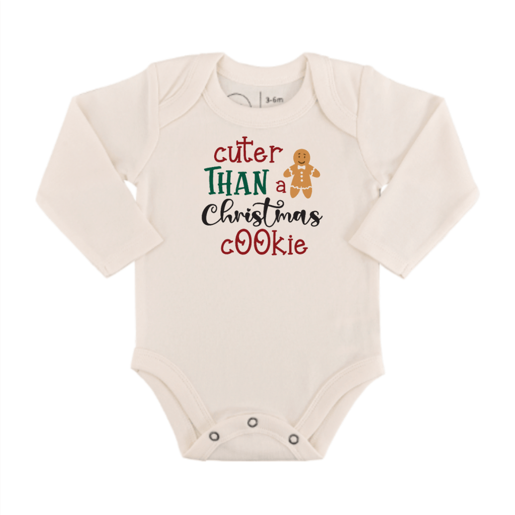Long Sleeve Christmas Cookie Graphic Bodysuit for Baby