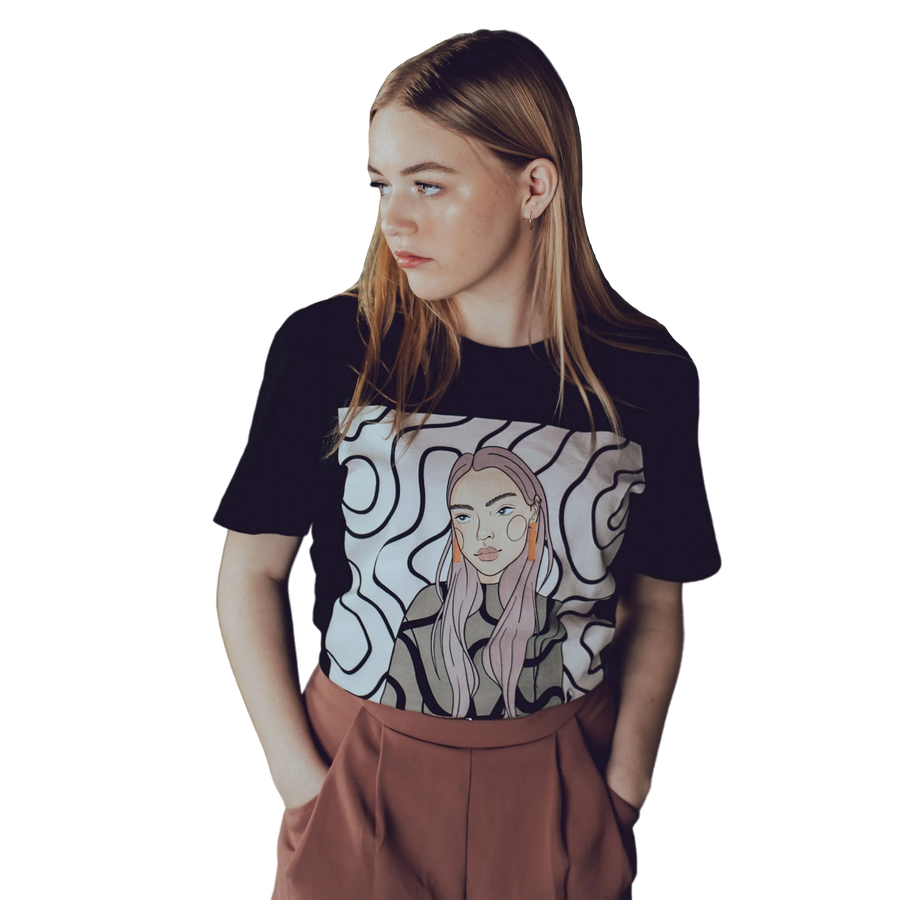 Unisex Organic Cotton T-shirt with Illustration - Decision