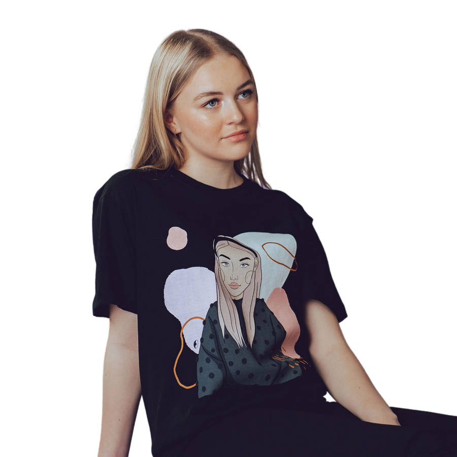 Unisex Organic Cotton T-shirt with Illustration - In Time