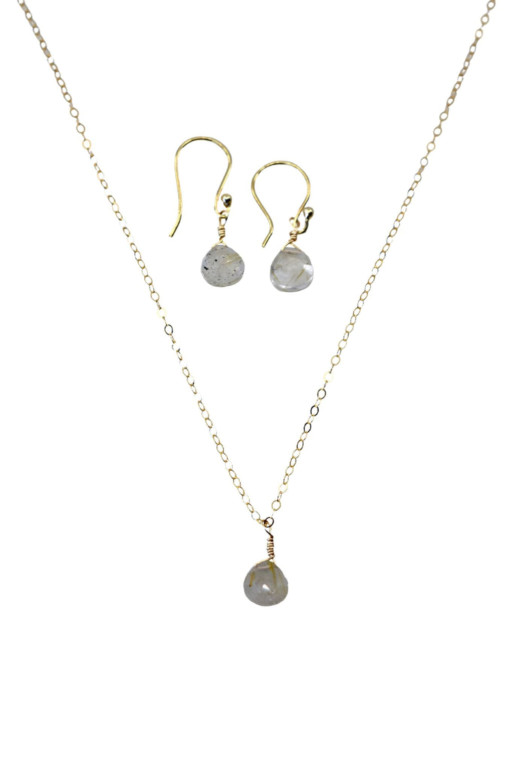 Bailey Set in Golden Rutilated Quartz and Vermeil