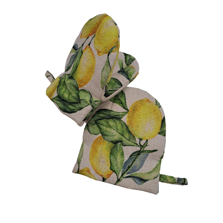 Lemon Linen Oven Glove – Heat Resistant & Stylish Design by Hortensias Home at www.brixbailey.com