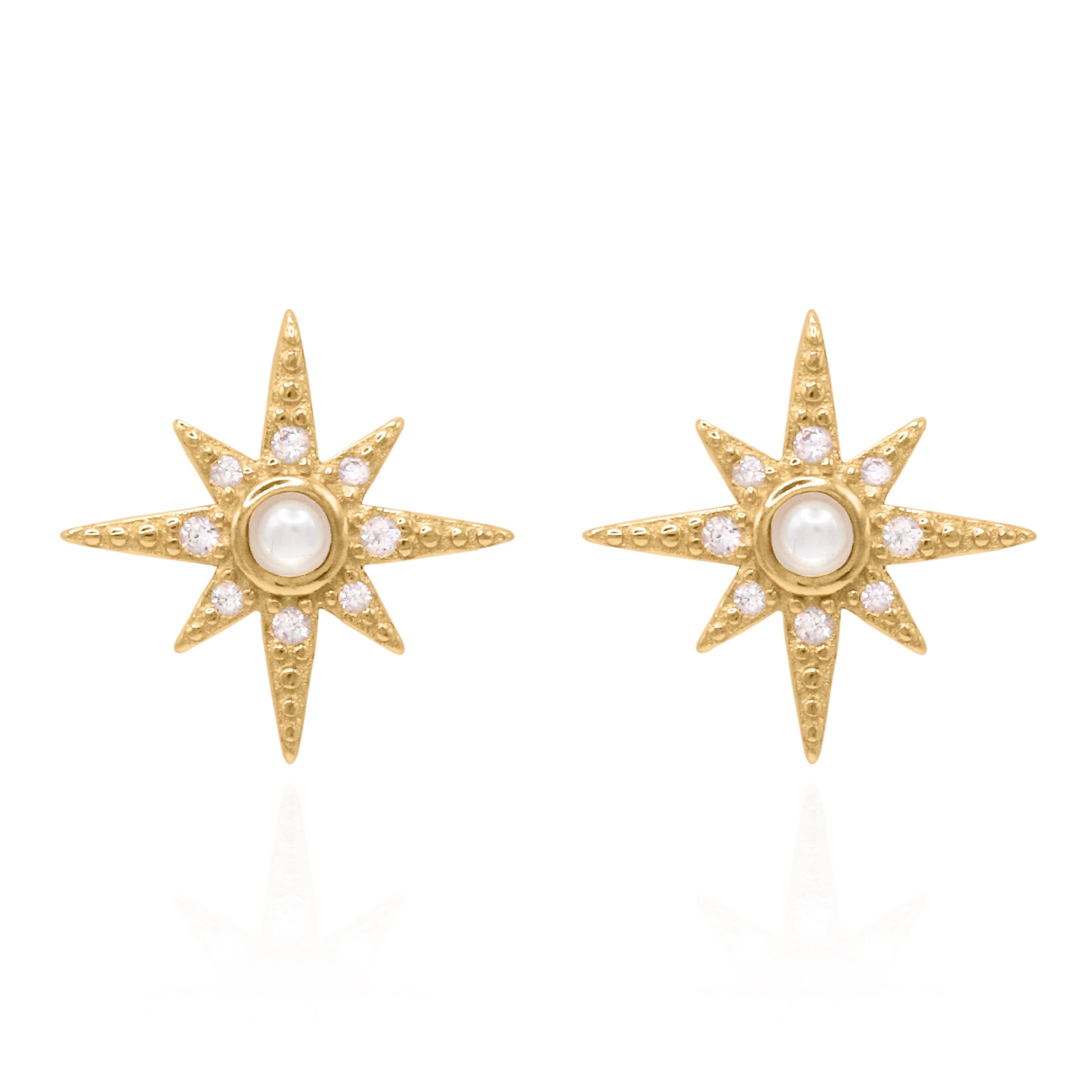 Ursa Birthstone Star Stud Earrings | 18K Gold Plated