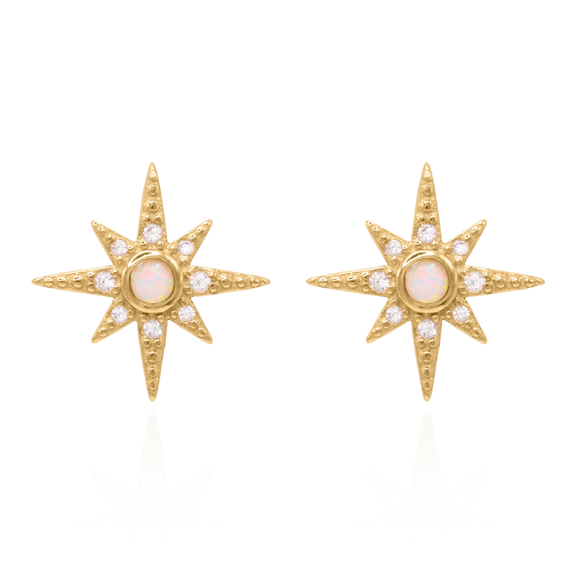 Ursa Birthstone Star Stud Earrings | 18K Gold Plated
