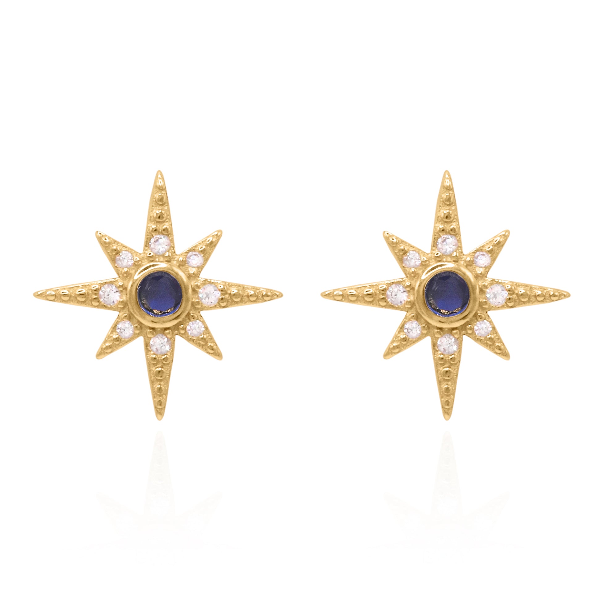 Ursa Birthstone Star Stud Earrings | 18K Gold Plated