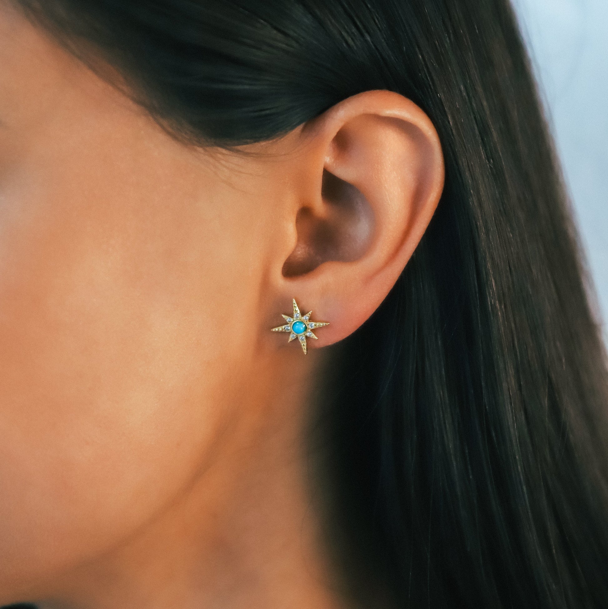 Ursa Birthstone Star Stud Earrings | 18K Gold Plated