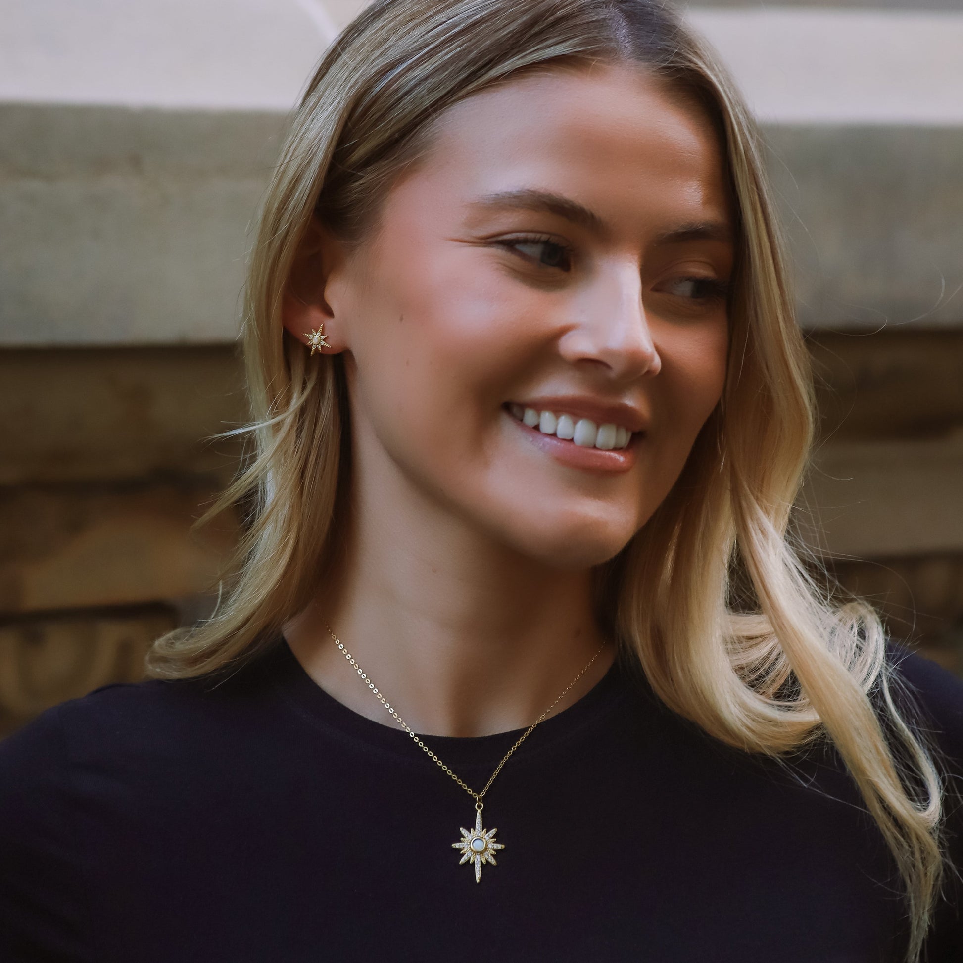 Ursa Birthstone Star Stud Earrings | 18K Gold Plated