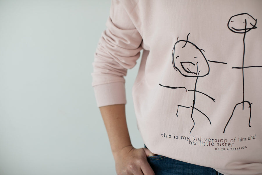 Personalized Organic Cotton Sweatshirt – Custom Kids’ Art Wearable by Black Giraffe Brand at www.brixbailey.com