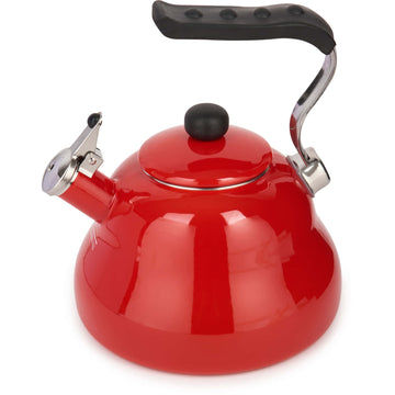 La Cafetière Whistle Kettle – Durable & Versatile, 2L Red Stainless Steel by La Cafetière at www.brixbailey.com