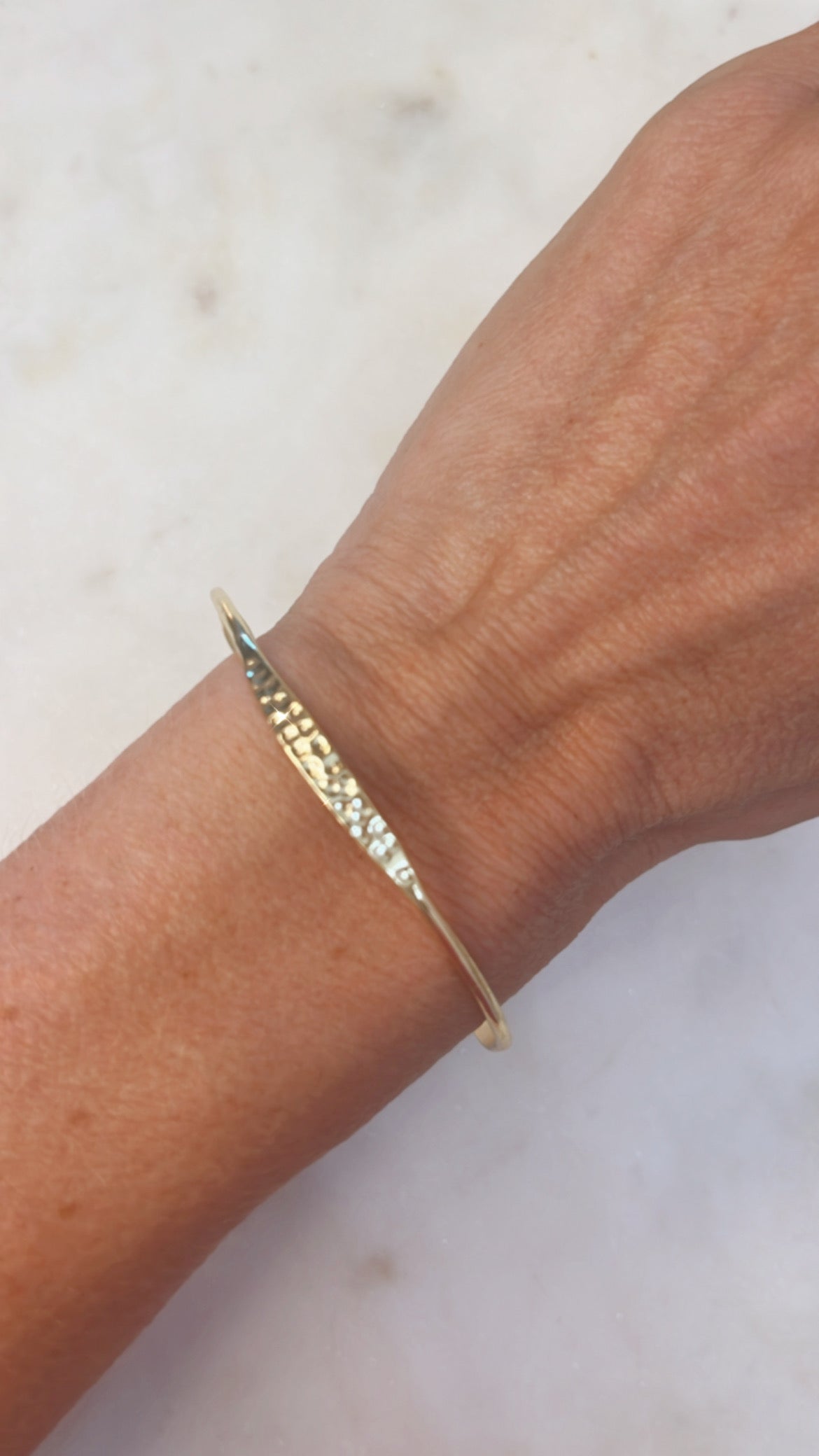Gold Textured Slip On Bracelet