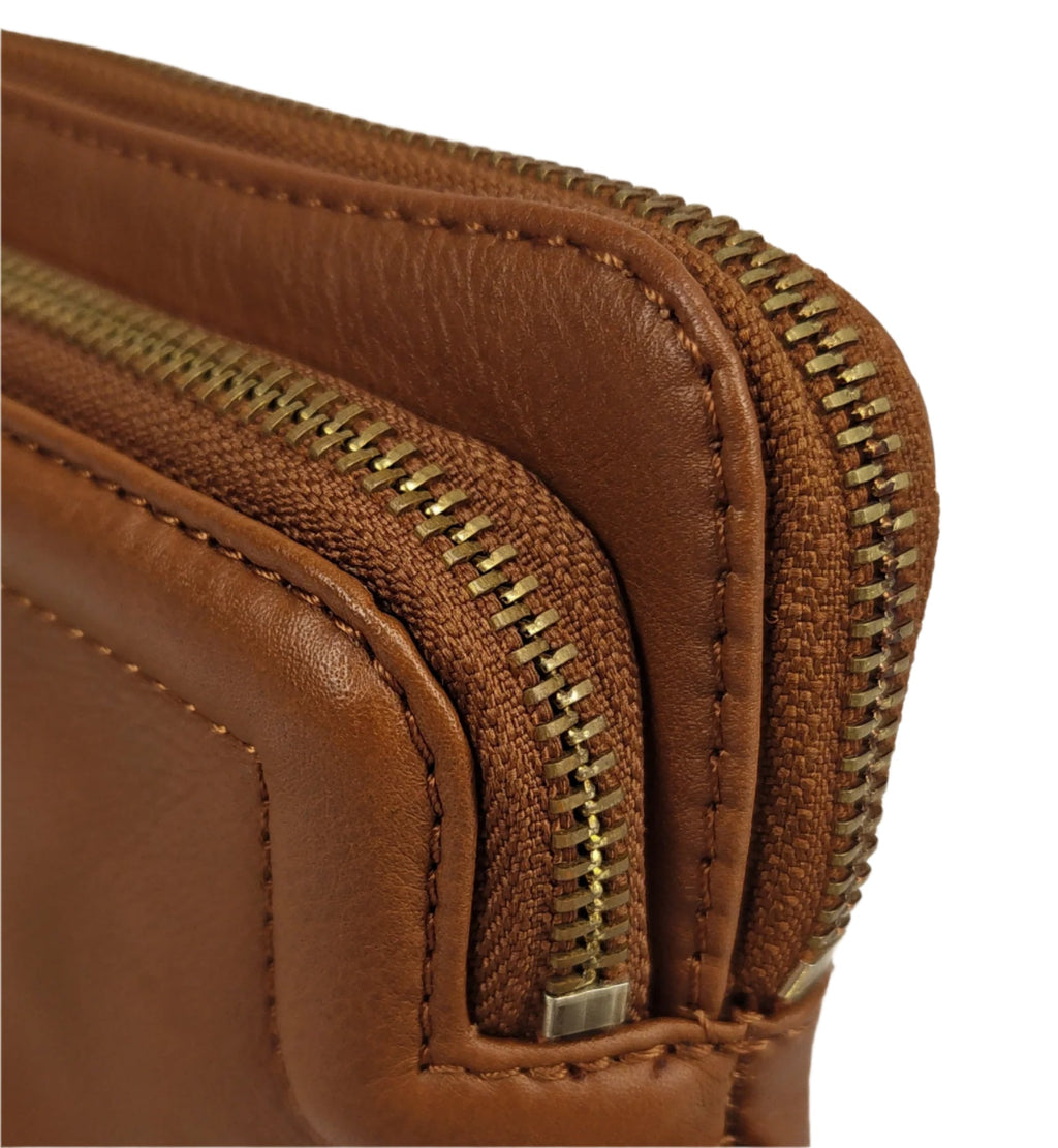 Heather Leather Clutch and Crossbody Bag, Handmade and Versatile