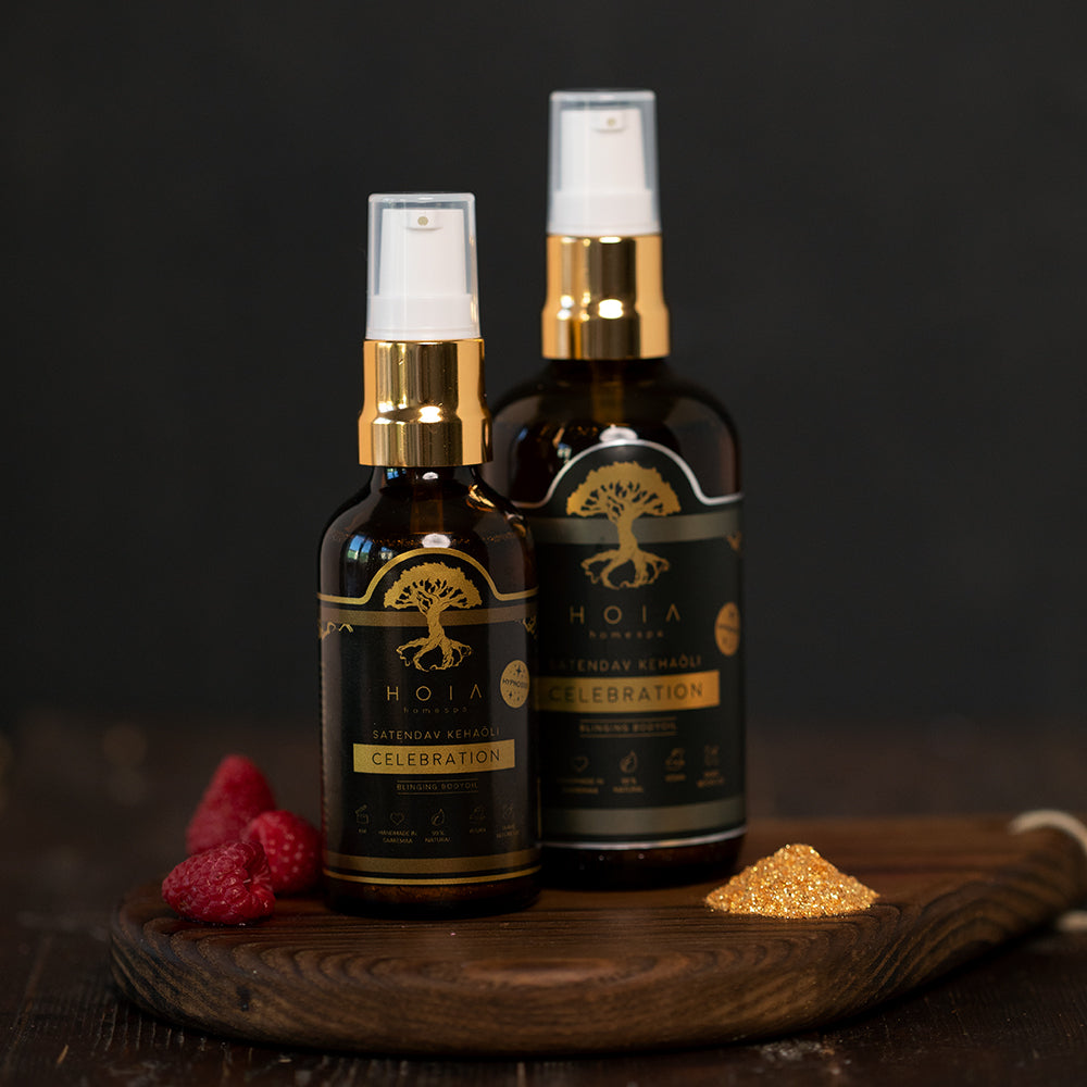 Shimmering Bronzing Body Oil – Moisturizes & Protects Skin by HOIA at www.brixbailey.com