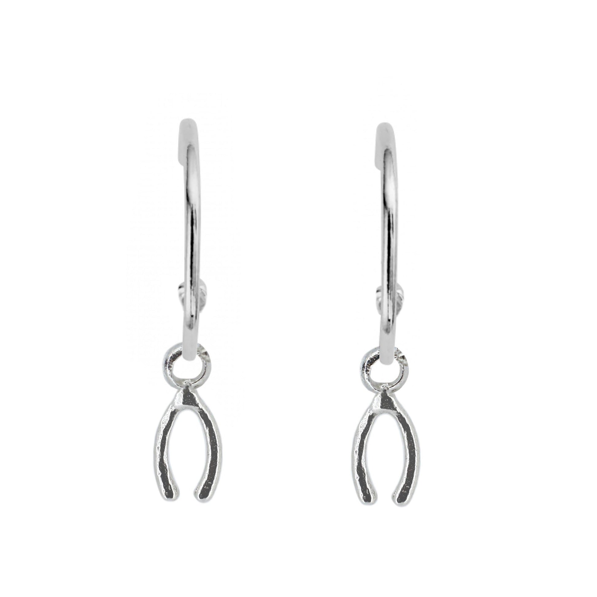 Wishbone Hoops in Sterling Silver