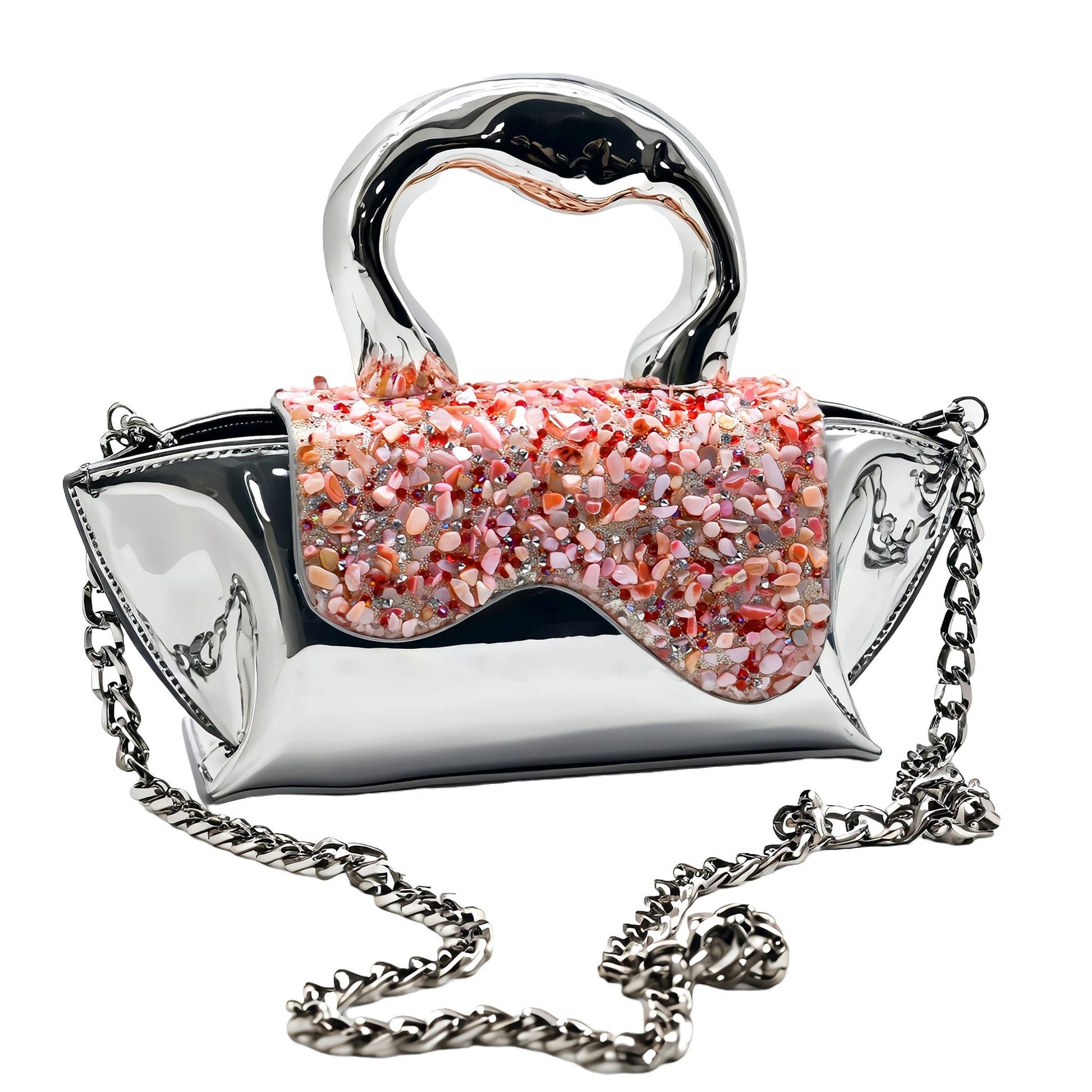 Silver Pink Luxe Mini Crossbody Bag