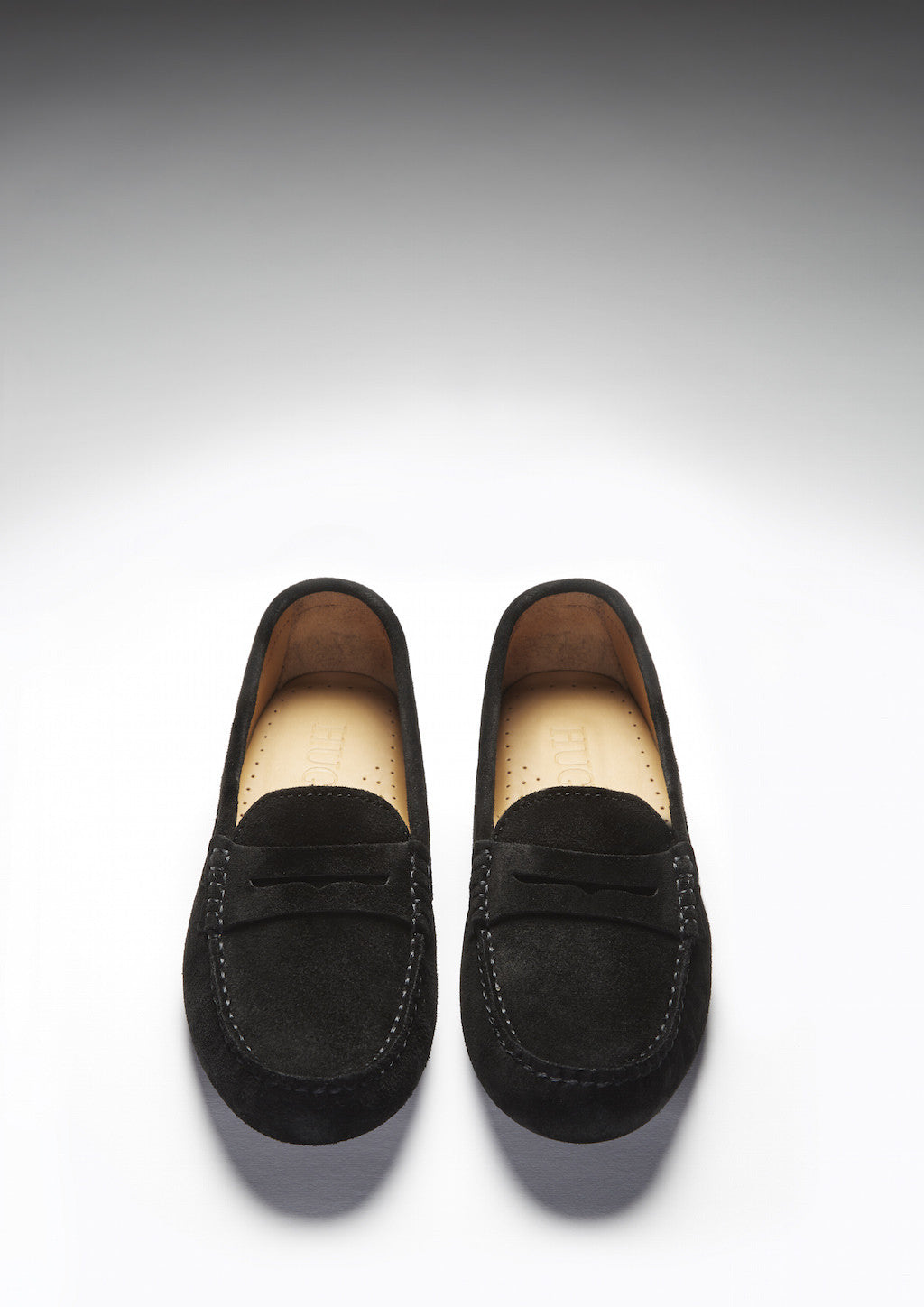 Women's Black Suede Penny Loafers