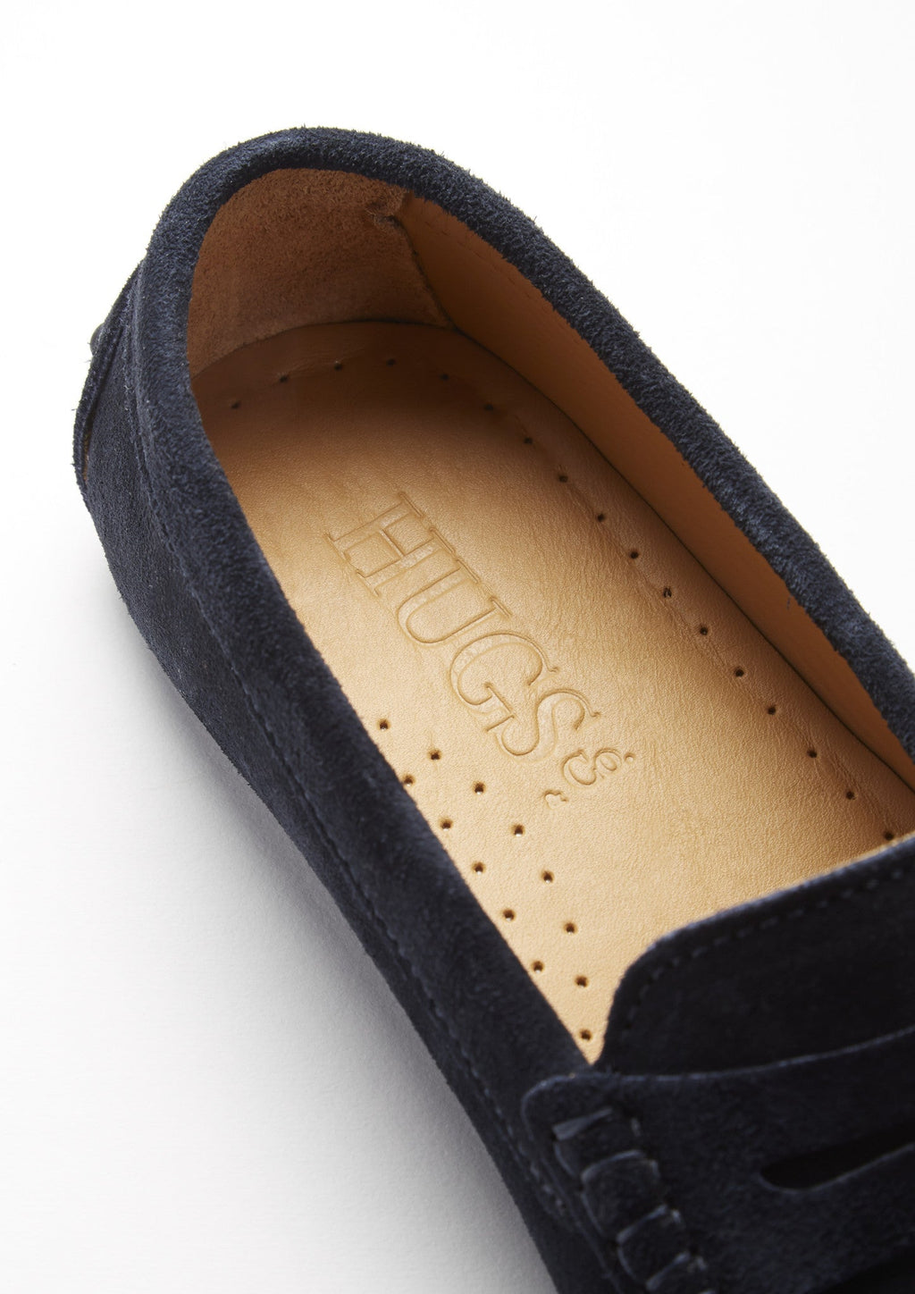 Women's Navy Blue Suede Penny Loafers