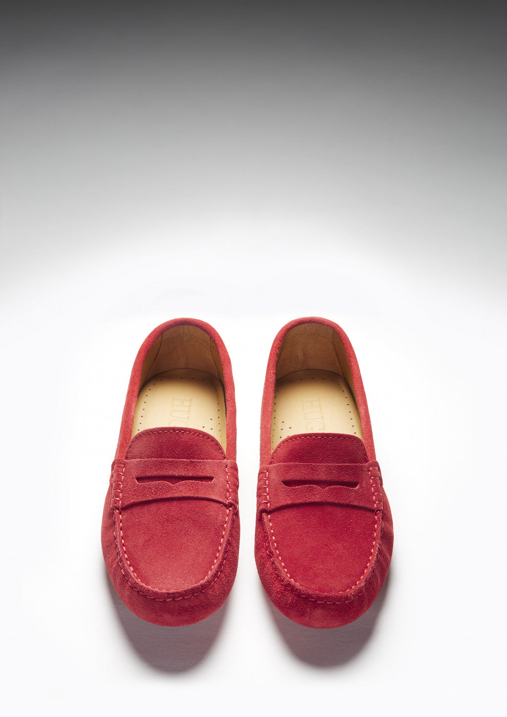 Women's Red Suede Penny Loafers
