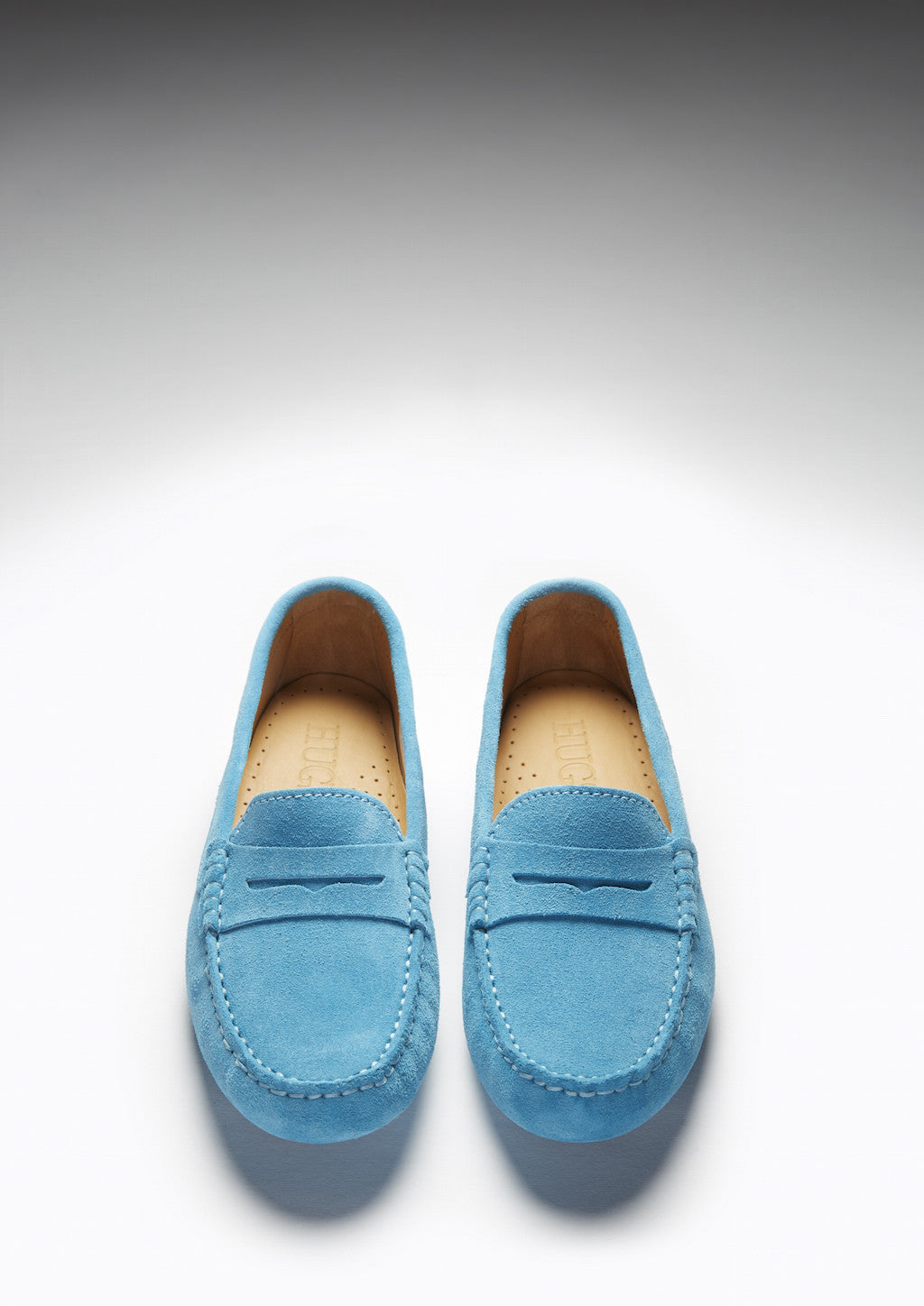 Turquoise Suede Penny Driving Loafers for Women