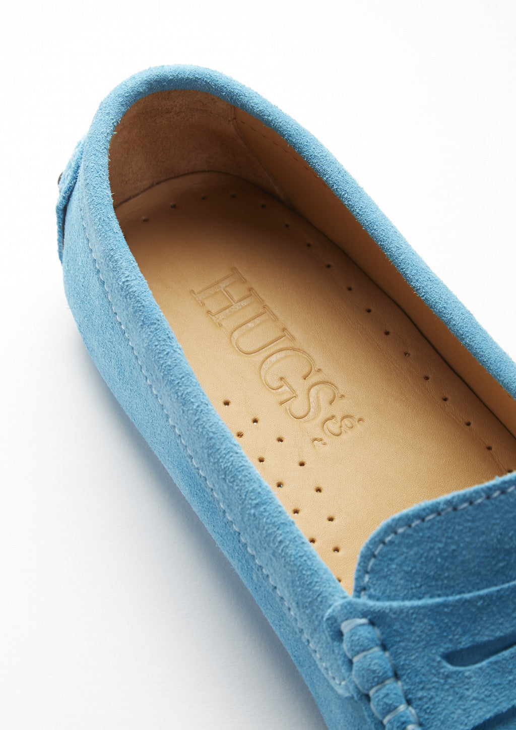 Turquoise Suede Penny Driving Loafers for Women