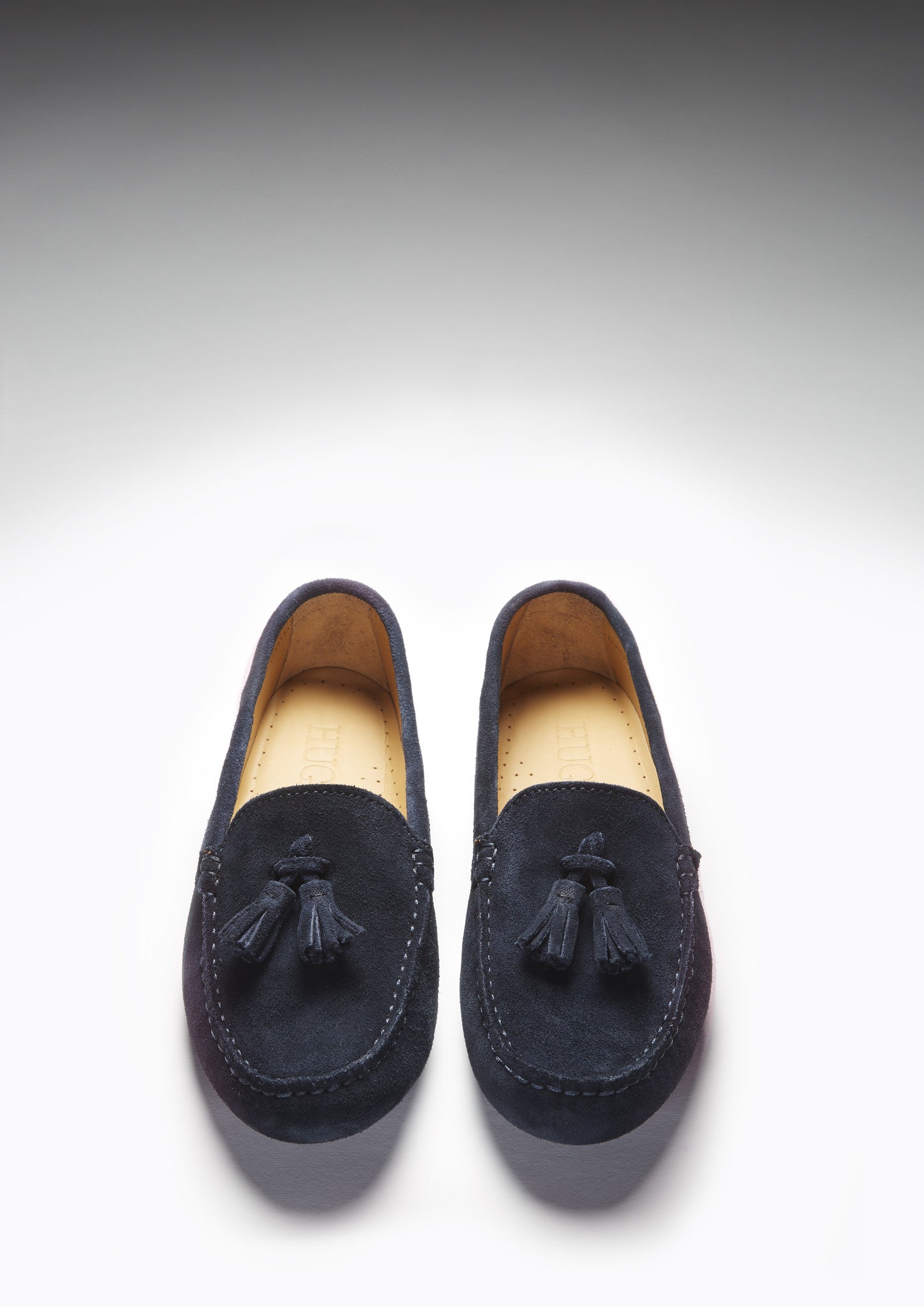 Women's Tasselled Driving Loafers, navy blue suede