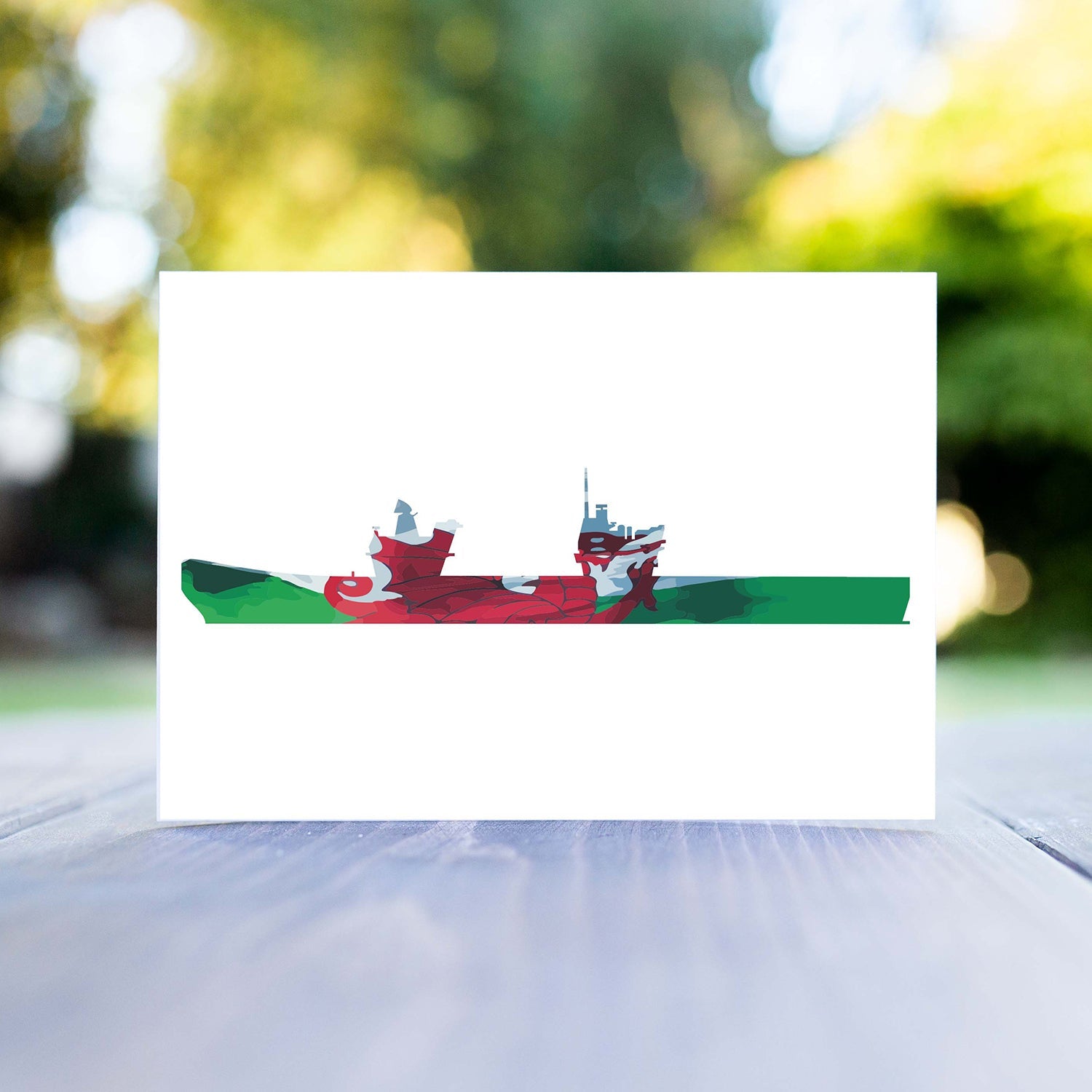 HMS Prince of Wales Welsh Flag Greeting Card