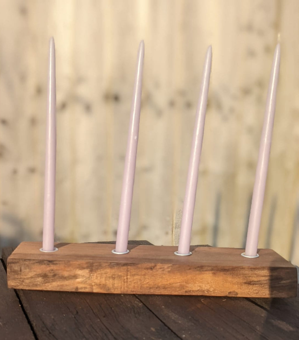 Walnut Four Candle holder