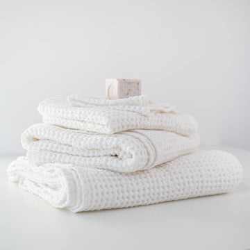 Luxurious Honeycomb Waffle Towel – Soft, Quick-Dry & Eco-Friendly by Linen Tales at www.brixbailey.com